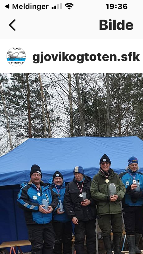 Sølv i NM for lag i isfiske sammen med Paal og Magne Olav